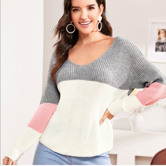 LAST 1! 5⭐️ Striped Colorblock Knot Sweater - Picture 4 of 7